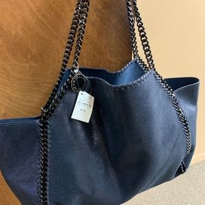 Stella McCartney Bag double sided  blue suede and shimmery blue